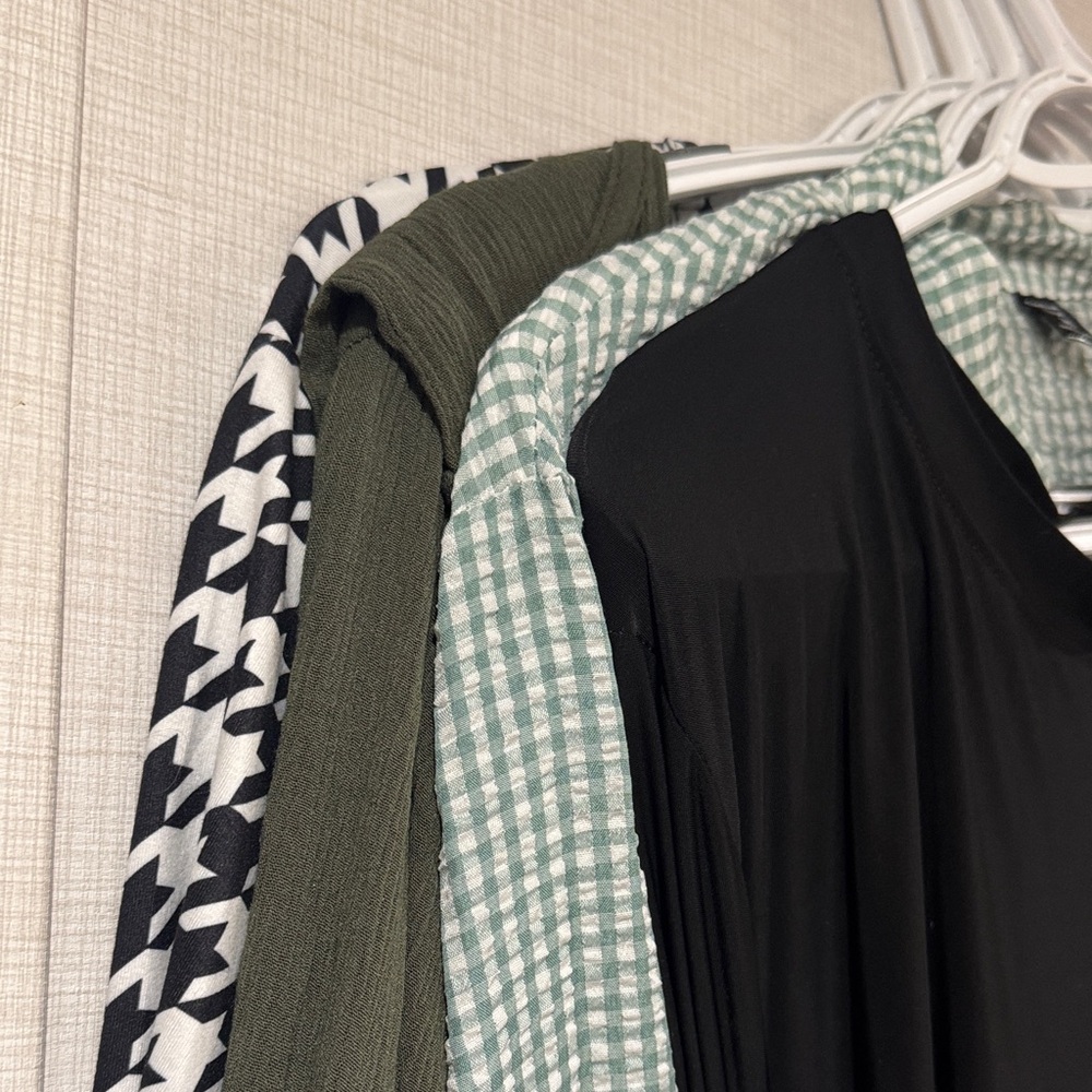 Stylish Clothing Bundle with Black, Green, and Patterned Pieces